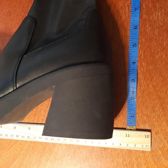 NEW ! Steve Madden Women Baily Over Knee High Platform Boot Black Size 9.5 - Picture 4 of 6